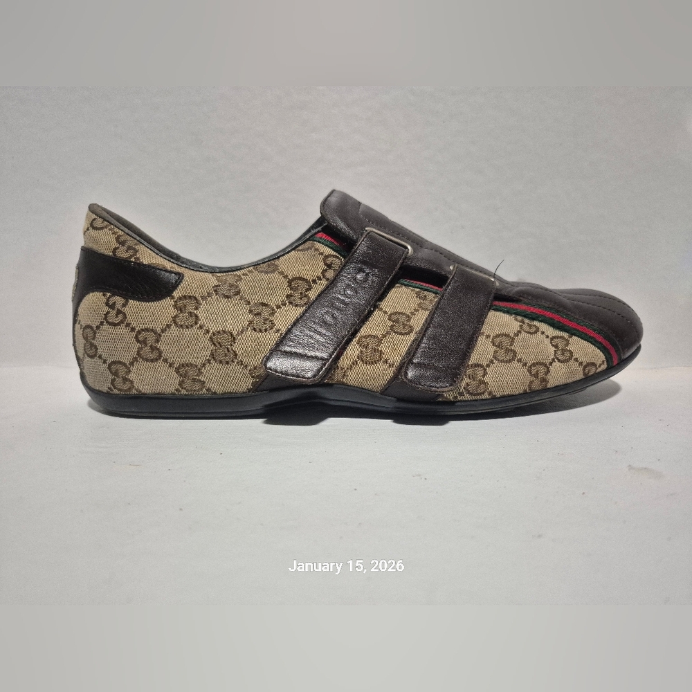 Gucci Men's Beige and Dark Brown Monogram Sneakers